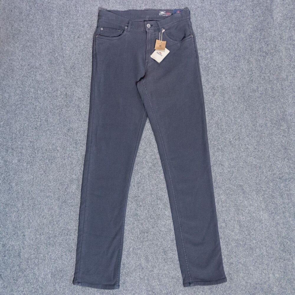 NWT Faherty Stretch Terry 5 Pocket Pants Men's 30x32 Slim Fit Navy Blue Jeans